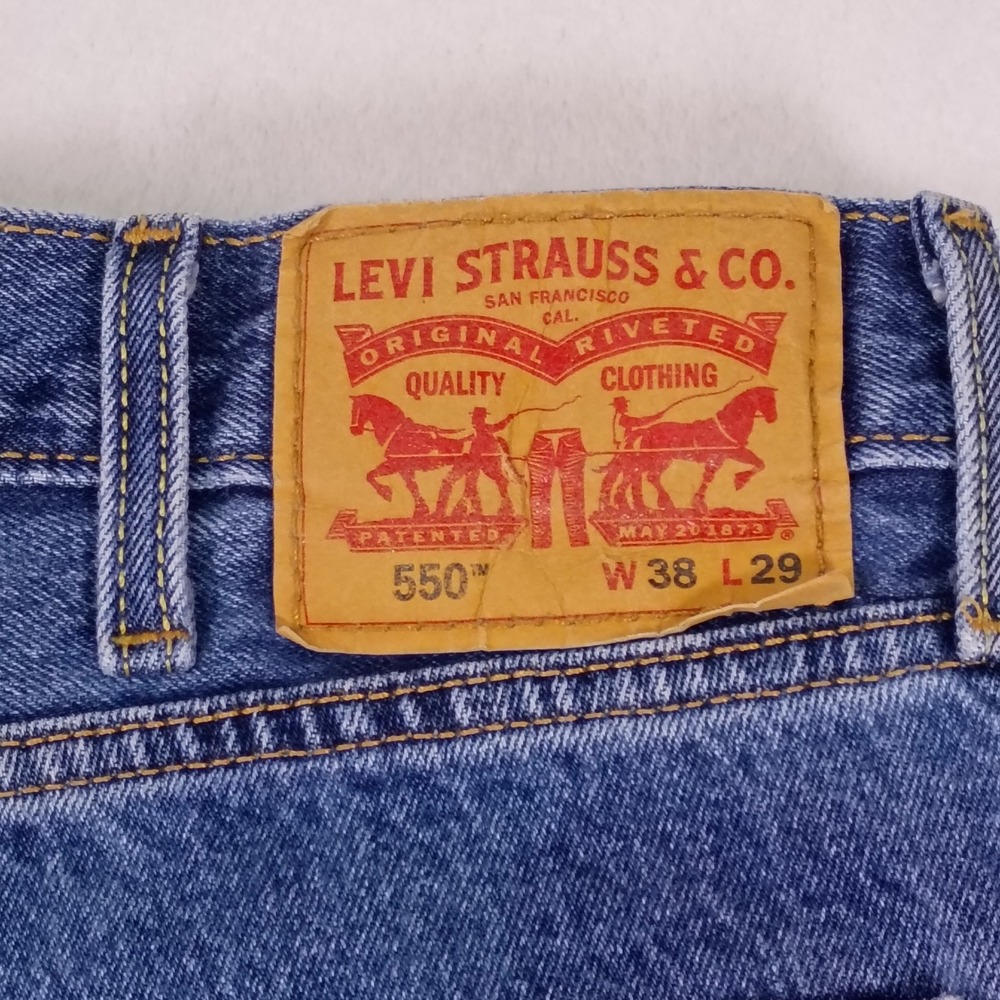 Levis 550 Relaxed Fit Tapered Leg Blue Denim Jeans Mens 38x29 Medium Wash - Picture 4 of 16